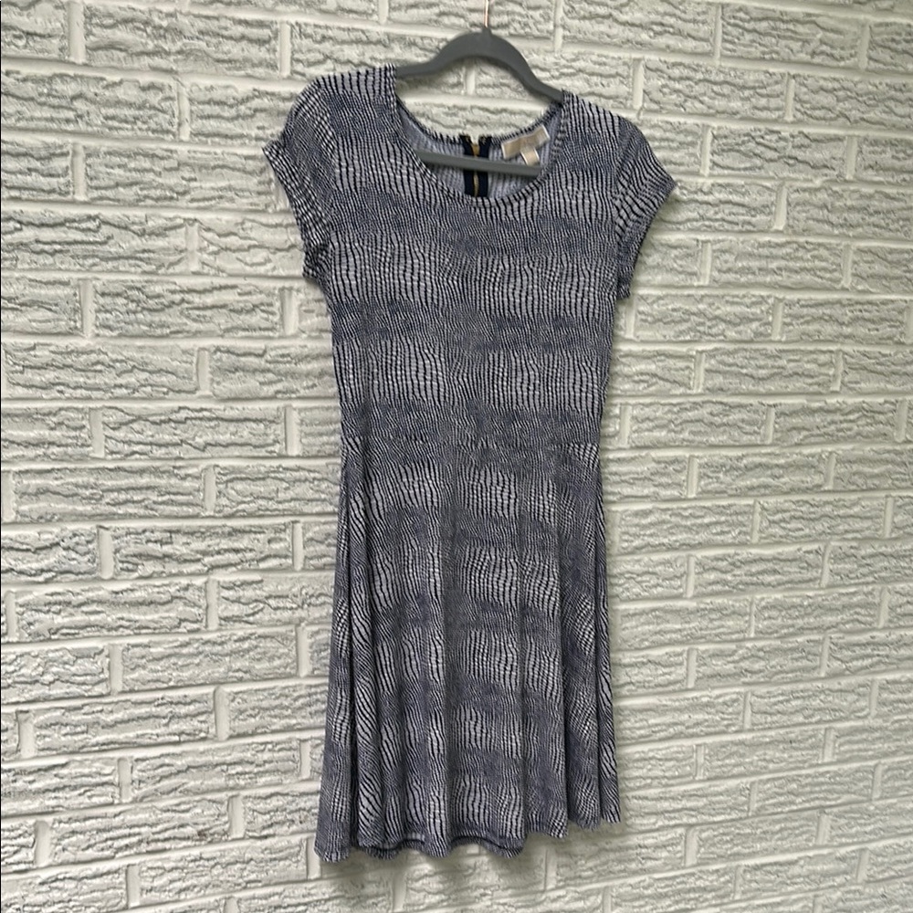 MICHAEL Kors navy blue and white dress with gold back zipper